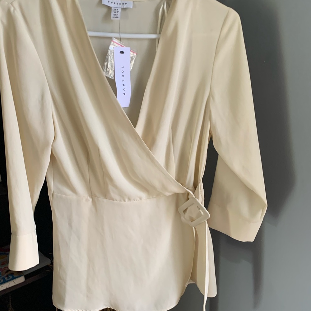 TopShop Cross Over Blouse - Picture 2 of 4